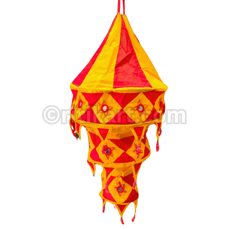 Red & Orange Pipili Lampshade Applique - 3 steps