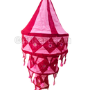 Red & Pink Hanging Pipili Lampshade Applique - 3 steps