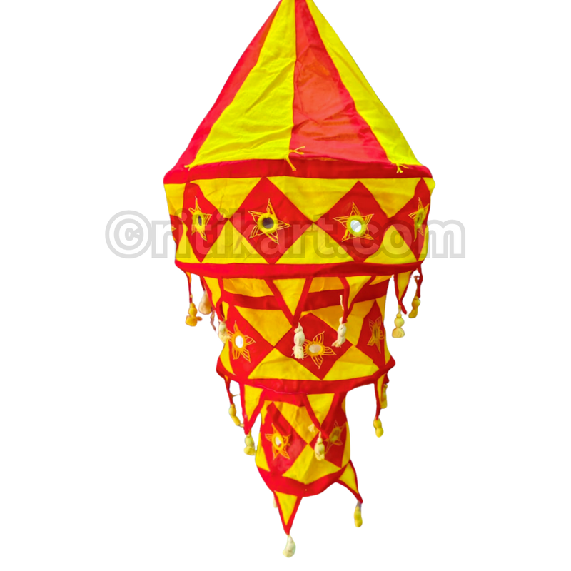 Red & Yellow Pipili Lampshade Applique - 3 steps