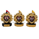 Set of 3 Jagannath Nilachakra Golden Statues | Lord Jagannath Idols for Home Temple, Puja & Spiritual Decor