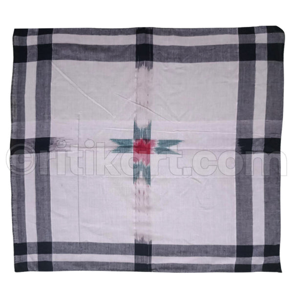 White-Black Cotton Star Sambalpuri Rumal