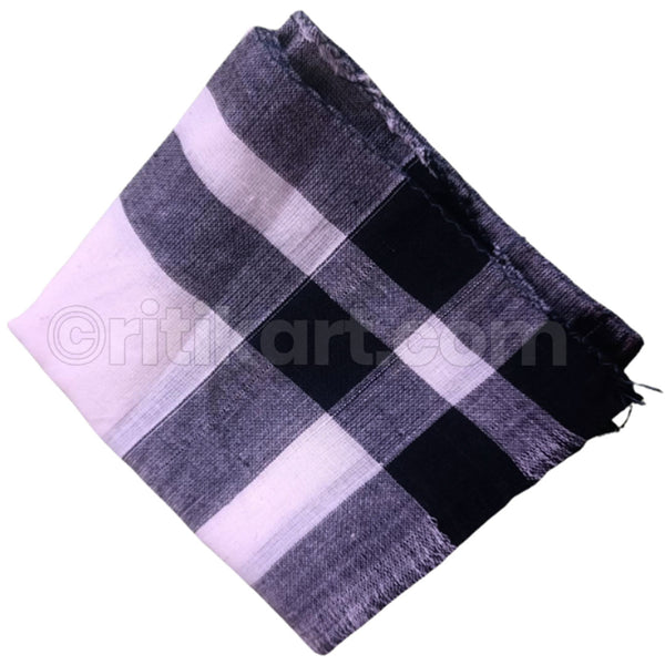 White And Black Check Cotton Sambalpuri Rumal