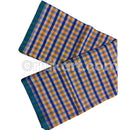 Yellow,Blue Small Check Pattern Sambalpuri Gamucha