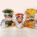  Yellow,Green,Red Velvet Pagadi Costume for Lord Jagannath Balabhadra Subhadra
