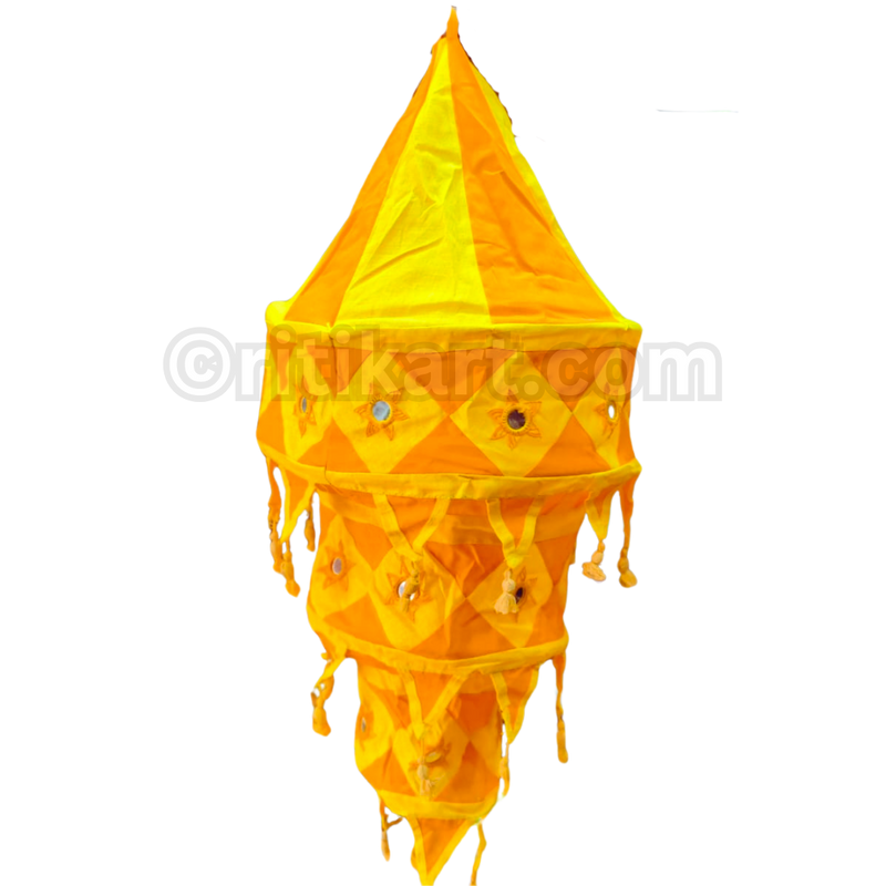 Yellow & Orange Pipili Lampshade Applique - 3 steps