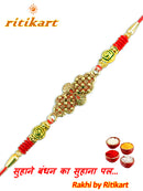 Amazing Antique Finish Designer Metal Rakhi