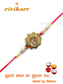 Designer Om Rakhi Golden Colour
