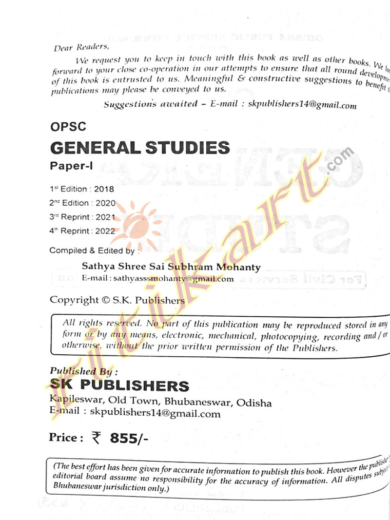 OPSC General Studies For Preliminary Examination 2022_2