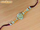 Designer Moti with Stone Rakhi Multi-Colour