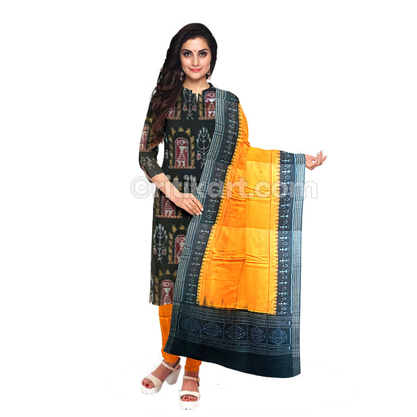 Gray Colour Sambalpuri Handloom Cotton Dress Materials - Sambalpuri  Handloom Item