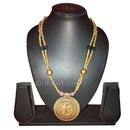 Tribal Necklace Shani Dev Locket Embedded with Brass Beads