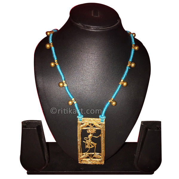 Tribal Dokra Necklace with Village Woman