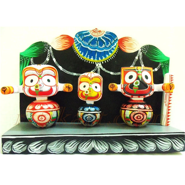 Jagannath Balabhadra Subhadra Wooden Idol Height 6 Inches-pc1