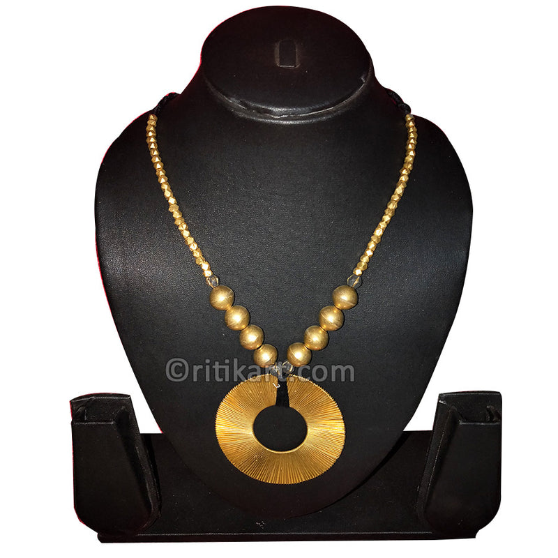 Tribal Beautiful Round Design with Brass Beads Necklace
