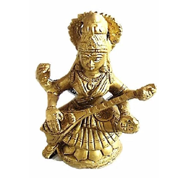 Pure Brass Goddess Saraswati Statue