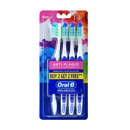 Oral-B Tooth Brush Pro Health - Medium, Buy 2 & Get 2 Free