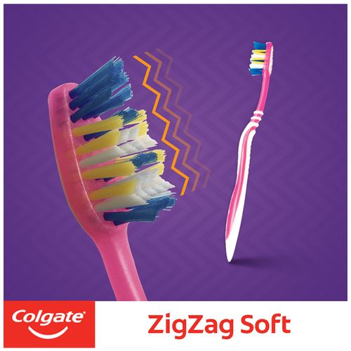 Colgate ZigZag Medium Bristle Toothbrush, 3 pcs Buy 2 Get 1 Free