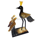 Horn Made Showpiece Peacock with its two baby peacocks.