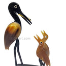 Horn Made Showpiece Crane with its two baby cranes