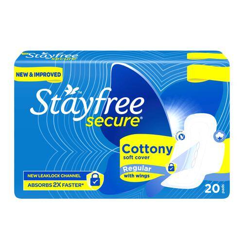 Stayfree Secure Cottony Soft Sanitary Napkin with Wings