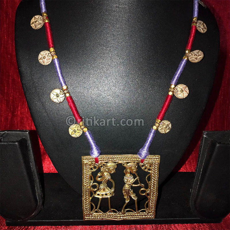 Dokra Necklace of a Tribal Dancing Couple