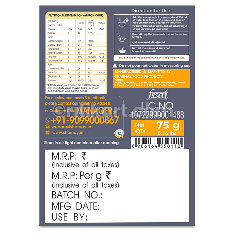 Instant Premix Mix Veg Soup.