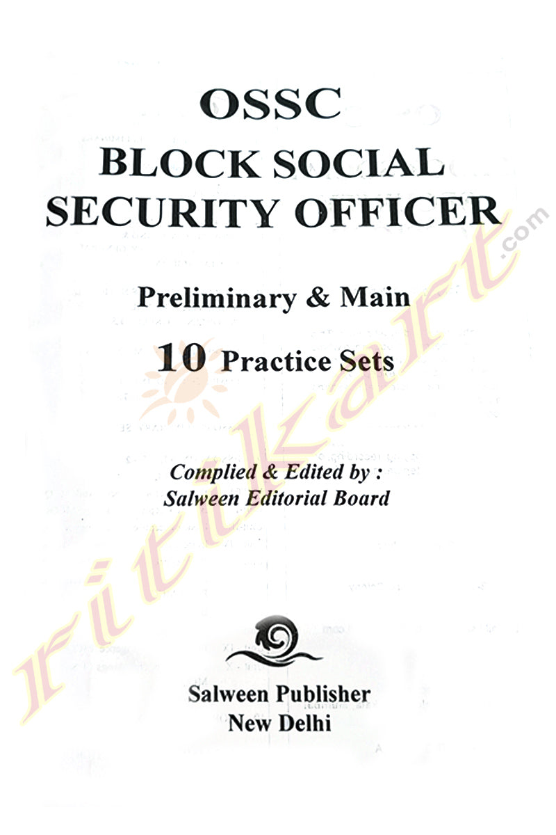 OSSC Block Social Security Officer(BSSO) Preliminary & Main Exam Practice Sets.