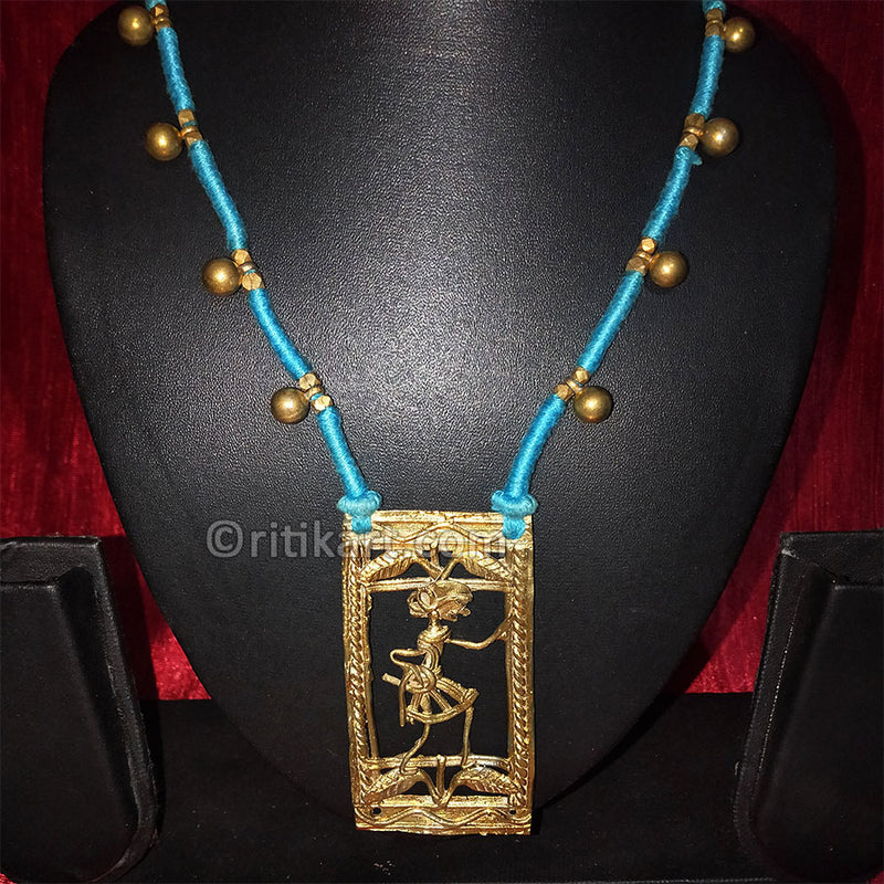 Tribal Dokra Necklace with Village Woman
