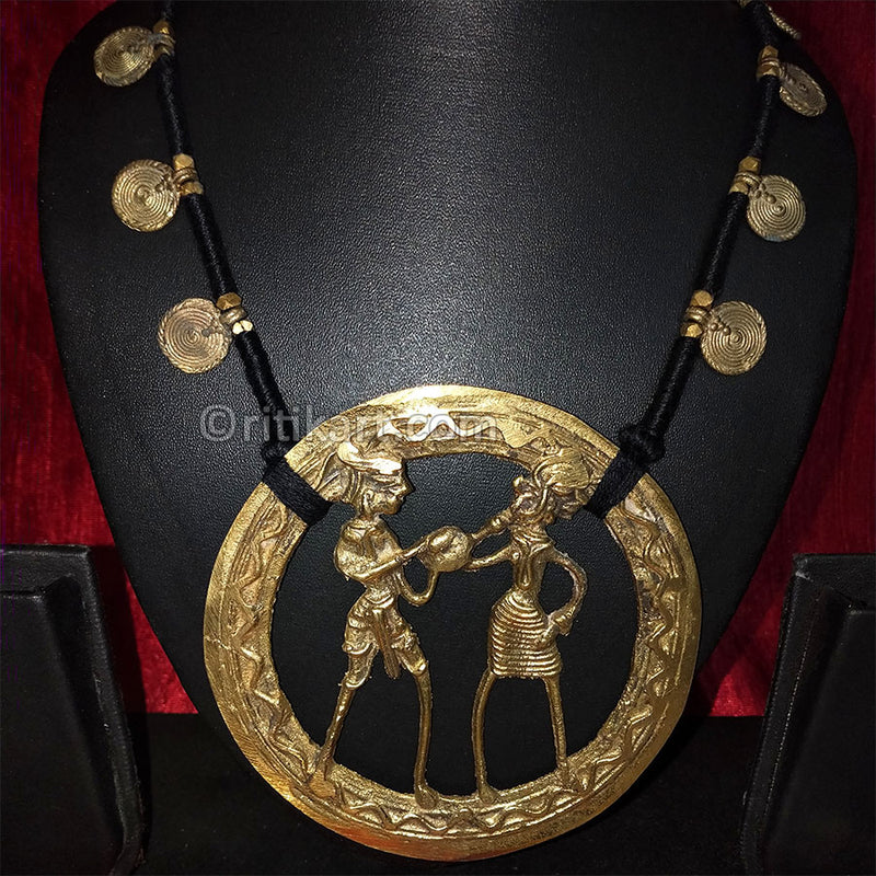 Tribal Dokra Two Tribes Walking Style Necklace