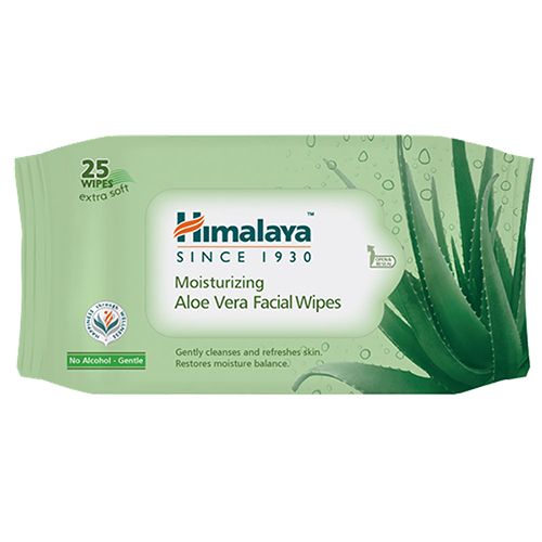 Himalaya Moisturizing Aloe Vera Facial Wipes, 25 Pulls