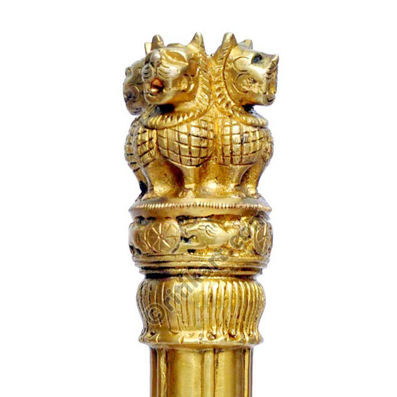Brass Handcrafted Ashoka Pilla Stambha 6 inches_3