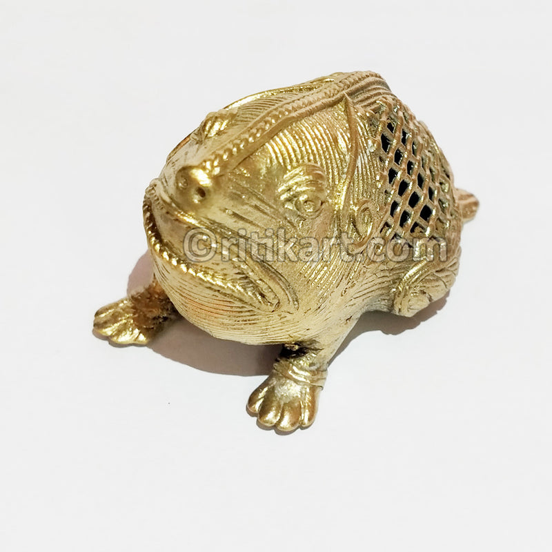 Ancient Dhokra Frog Showpiece