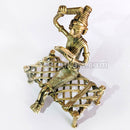 Tribal Woman Hair Combing Dhokra Art Showpiece