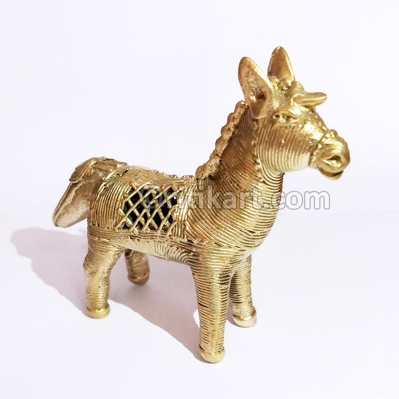 Dhokra Art Unicorn Horse Showpiece