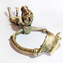 Dhokra Art Tribal Woman Reading Book on Floor Showpiece