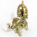 Dhokra Art King and Queen sitting on Elephant Showpiece