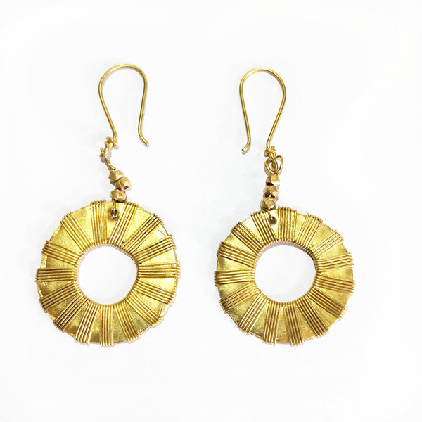 Tribal Jewelry - Golden Round Earrings Set