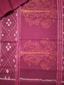Sambalpuri Hand Woven Brown with Maroon Anchal Design Saree-pic3
