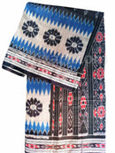 7D Blue and Black Maniabandha Cotton Saree pic-1