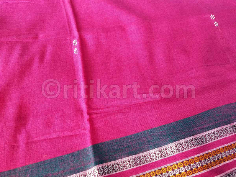 Rekha Butti Work Pink Maniabandha Cotton Saree-pic3