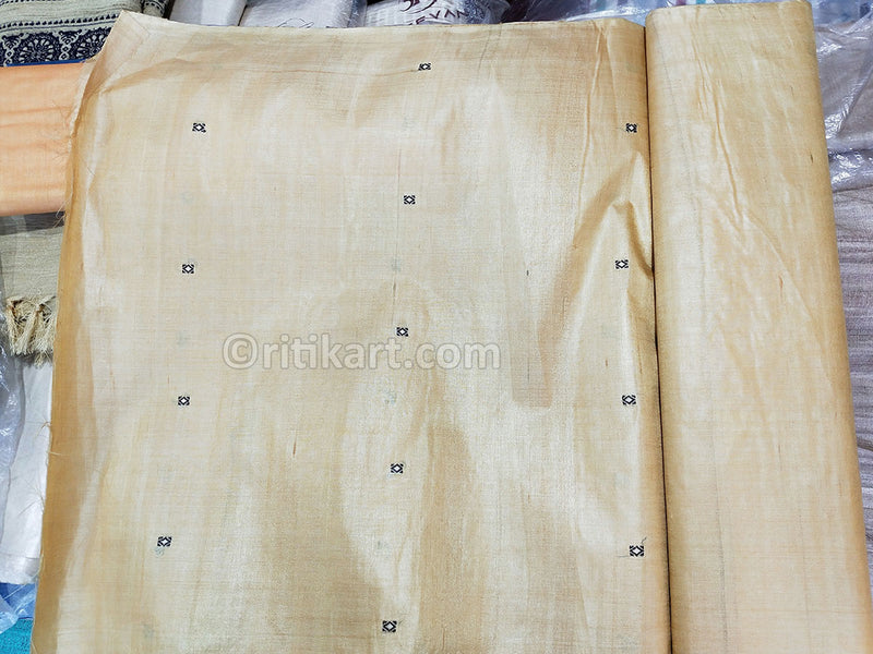 Tussar Fine Silk Raw Golden Yellow Fabric p-1
