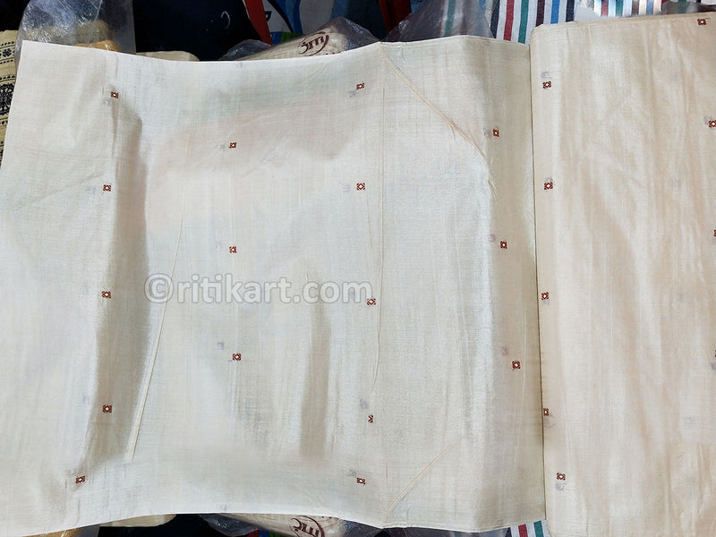 Tussar Fine Silk Raw Fabric Natural p-1