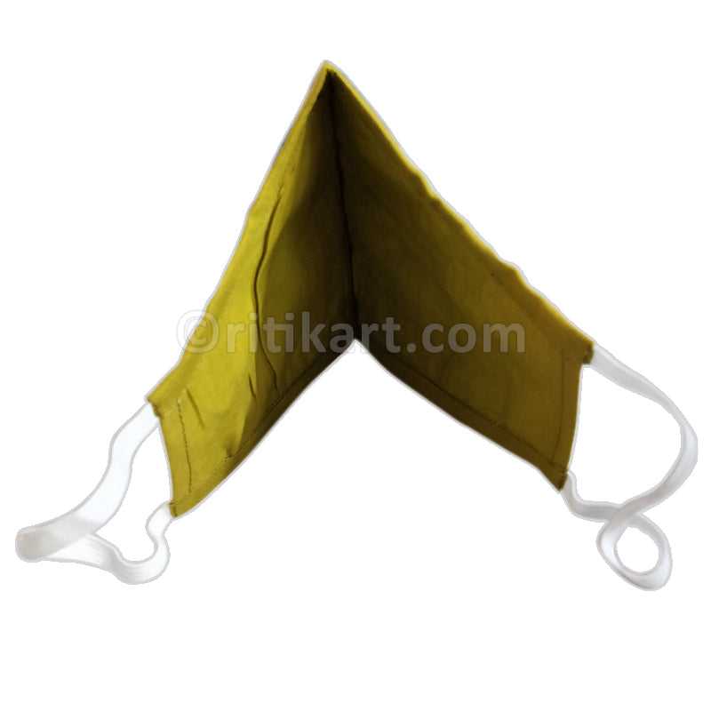 Sambalpuri Handloom Triple Layer Mask-Yellow