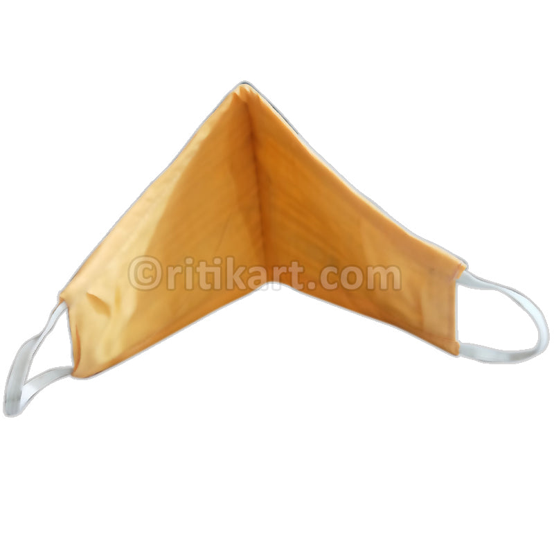 Sambalpuri Handloom Triple Layer Mask- Light Orange Color