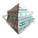 Sambalpuri Handloom Triple Layer Mask- White with Green