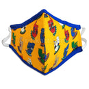 Beautiful Printed Triple Layer Mask- Yellow Color