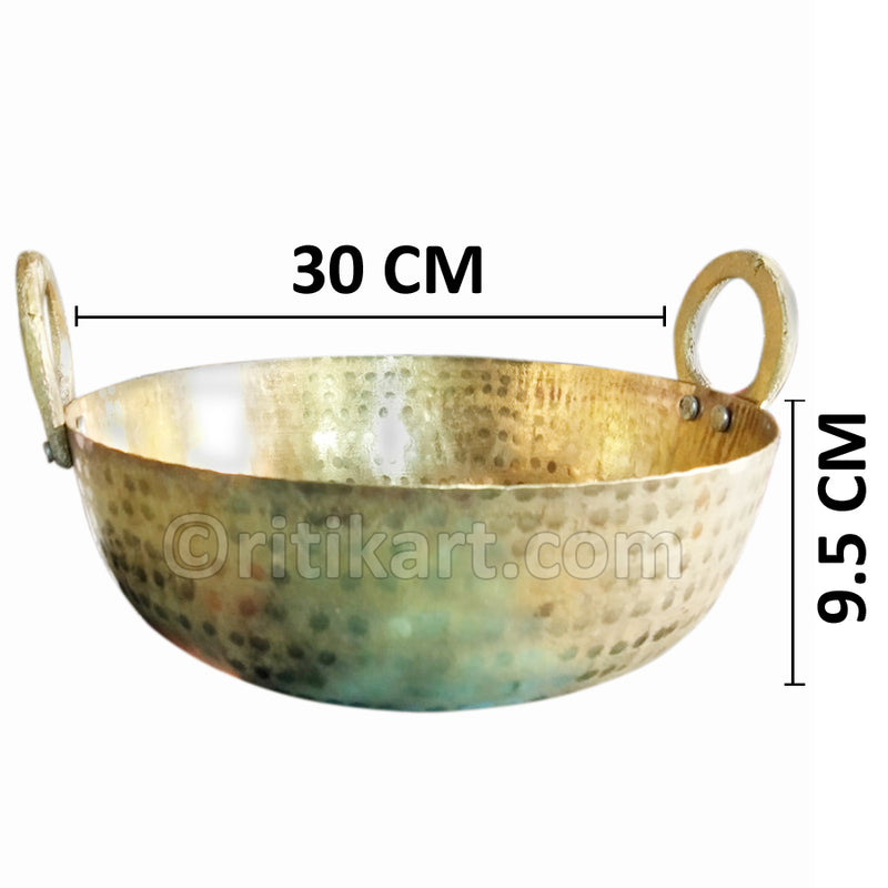 Vintage Brass Cooking Pot or Kadai for Decoration