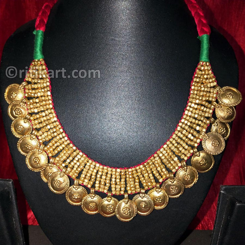 Breathtaking Tribal Dhokra Choker Bell Necklace_2