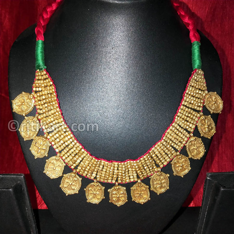 Tribal Dhokra Choker Bell Necklace Design-2_2