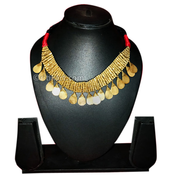 Tribal Dhokra Choker Bell Necklace Design-4_1